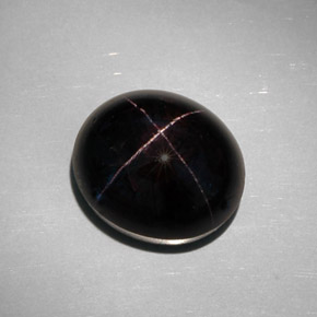Granato stellato naturale nero da 35,68 ct, taglio ovale, opaco