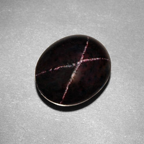 Granato stellato naturale nero da 9,54 ct, taglio ovale, opaco