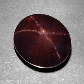 Granato stellato naturale rosso da 12,22 ct, taglio ovale, opaco
