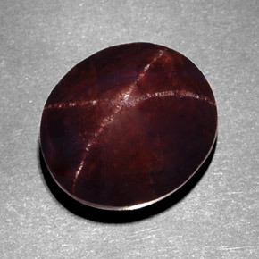 Granato stellato naturale rosso da 12,22 ct, taglio ovale, opaco