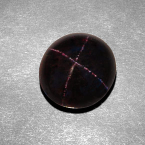 Granato stellato naturale nero da 8,43 ct, taglio ovale, opaco