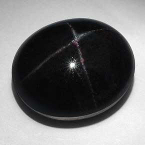 Granato stellato naturale nero da 52,94 ct, taglio ovale, opaco