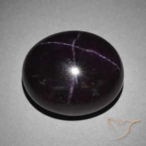 Granato stellato Viola scuro naturale da 66.95 ct, Ovale, Opaco