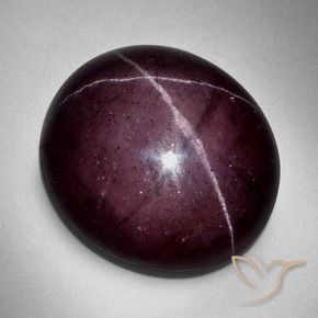 Granato stellato Rosso scuro naturale da 57.41 ct, Ovale, Opaco
