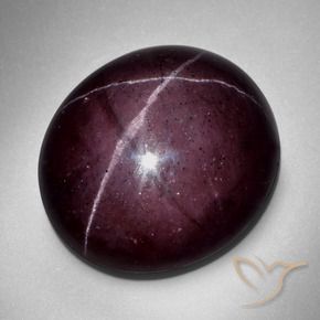 Granato stellato Rosso scuro naturale da 57.41 ct, Ovale, Opaco