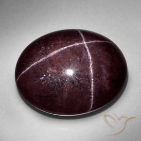 Granato stellato Rosso mogano naturale da 57.48 ct, Ovale, Opaco