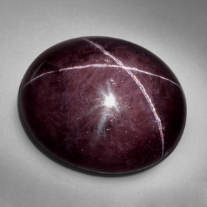 Granato stellato naturale rosso da 91,05 ct, taglio ovale, opaco