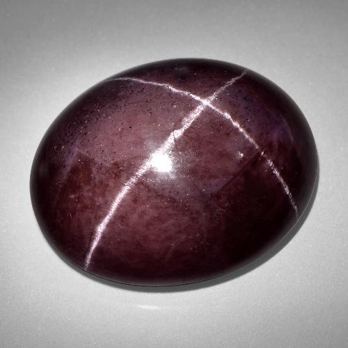 Granato stellato rosso scuro naturale da 92,68 ct, taglio ovale, opaco
