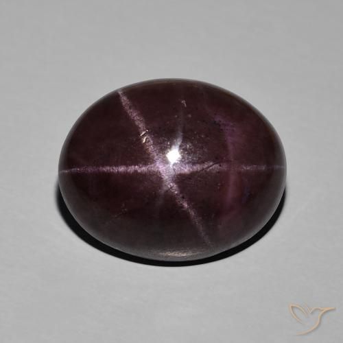Granato stellato Rosso scuro naturale da 25.50 ct, Taglio ovale, Opaco