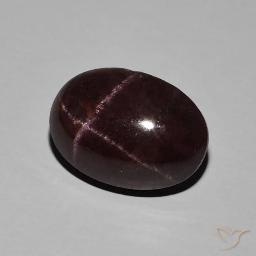 Granato stellato Rosso mogano naturale da 11.27 ct, Ovale, Opaco
