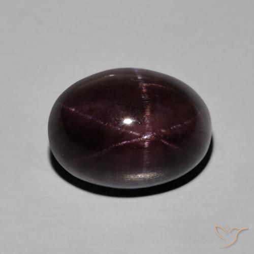 Granato stellato Rosso scuro naturale da 17.64 ct, Taglio ovale, Opaco