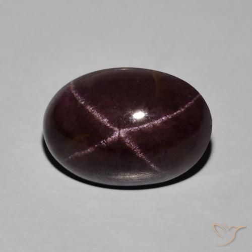 Granato stellato naturale rosso da 13,88 ct, taglio ovale, opaco
