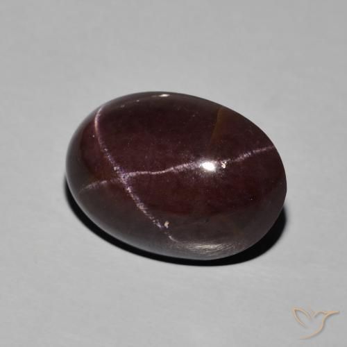 Granato stellato naturale rosso da 13,88 ct, taglio ovale, opaco