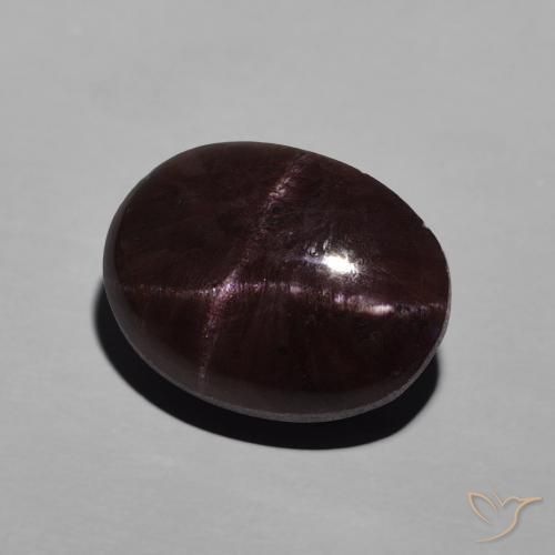 Granato stellato Rosso scuro naturale da 9.06 ct, Ovale, Opaco