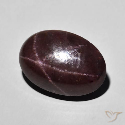 Granato stellato Rosso scuro naturale da 15.62 ct, Ovale, Opaco