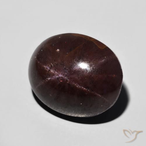 Granato stellato Rosso scuro naturale da 12.82 ct, Ovale, Opaco