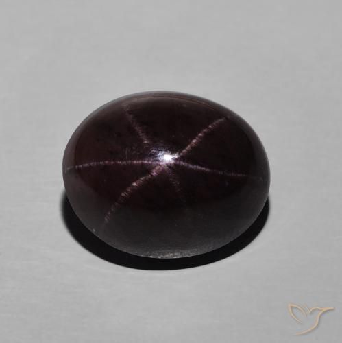 Granato stellato naturale rosso da 7,65 ct, taglio ovale, opaco