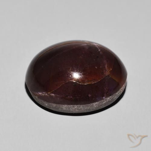 Granato stellato Rosso mogano naturale da 24.21 ct, Ovale, Opaco