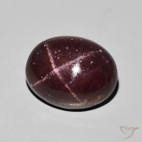 Granato stellato Rosso scuro naturale da 14.88 ct, Ovale, Opaco