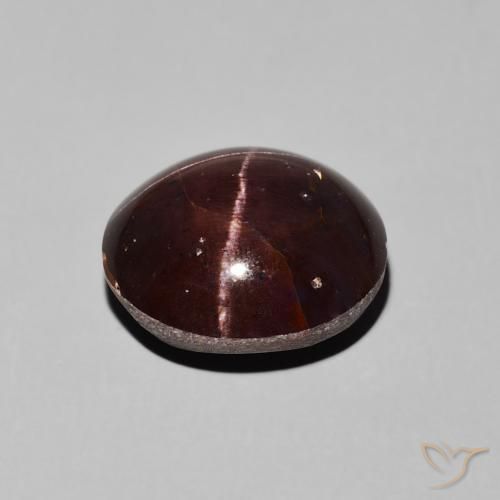 Granato stellato Rosso scuro naturale da 10.16 ct, Ovale, Opaco