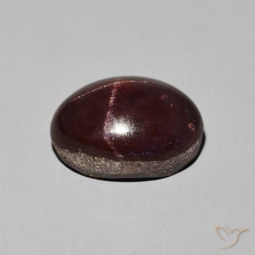 Granato stellato Rosso scuro naturale da 11.30 ct, Ovale, Opaco
