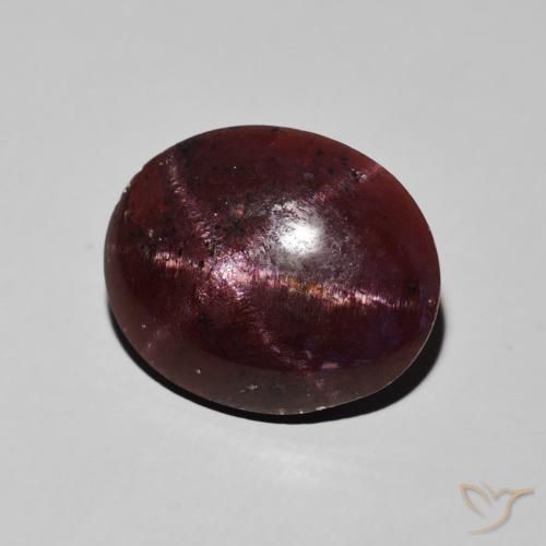 Granato stellato Rosso mogano naturale da 12.20 ct, Ovale, Opaco