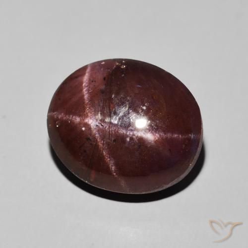 Granato stellato Rosso mogano naturale da 13.83 ct, Ovale, Opaco