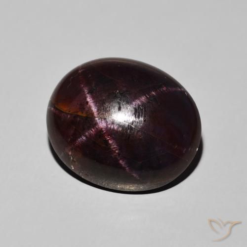 Granato stellato Rosso scuro naturale da 16.21 ct, Ovale, Opaco