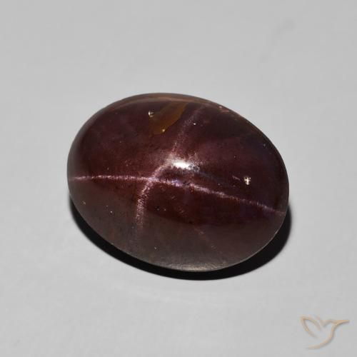 Granato stellato Rosso mogano naturale da 15.94 ct, Ovale, Opaco