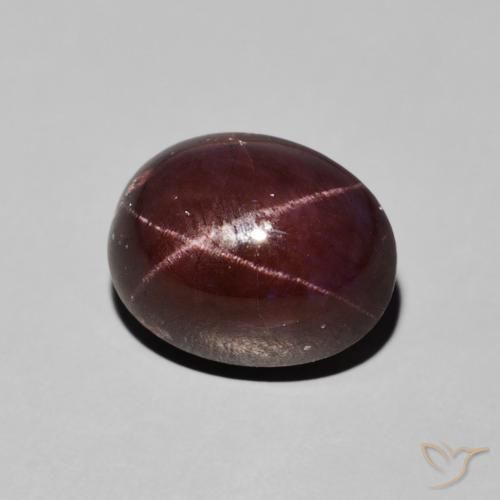Granato stellato Rosso scuro naturale da 7.44 ct, Ovale, Opaco