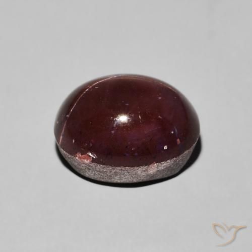 Granato stellato Rosso scuro naturale da 7.44 ct, Ovale, Opaco