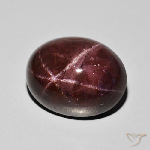 Granato stellato Rosso scuro naturale da 33.69 ct, Ovale, Opaco