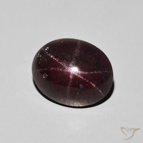 Granato stellato Rosso mogano naturale da 9.87 ct, Ovale, Opaco