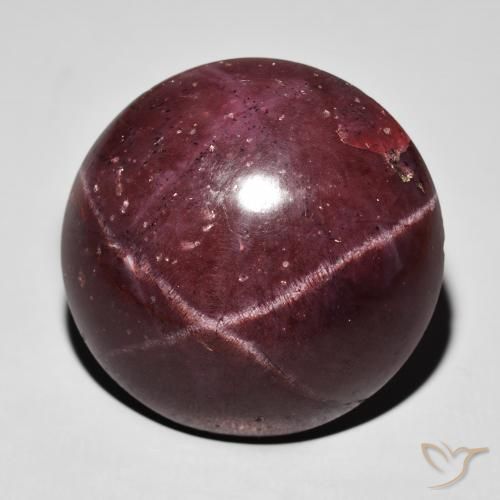 55.54ct Naturale Rosso mogano Granato stellato, Rotondo, Opaco
