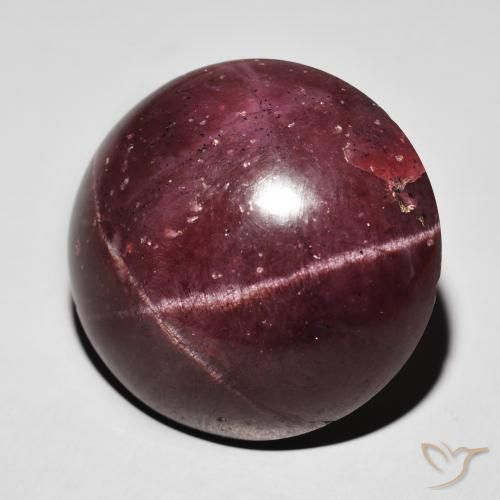 Granato stellato Rosso mogano naturale da 55.54 ct, Rotondo, Opaco