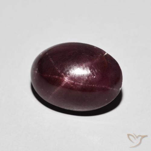 Granato stellato Rosso mogano naturale da 8.11 ct, Ovale, Opaco