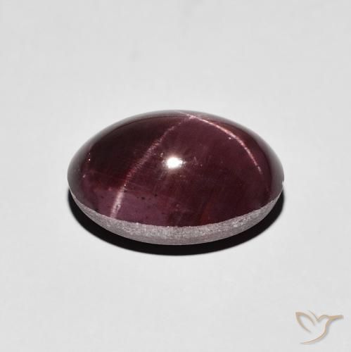 Granato stellato Rosso mogano naturale da 8.11 ct, Ovale, Opaco