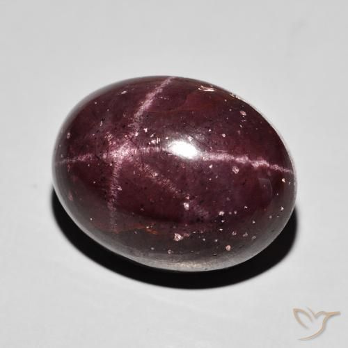Granato stellato Rosso mogano naturale da 38.00 ct, Ovale, Opaco