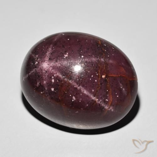 Granato stellato Rosso scuro naturale da 62.53 ct, Ovale, Opaco