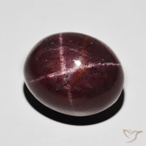 Granato stellato Rosso scuro naturale da 37.00 ct, Ovale, Opaco