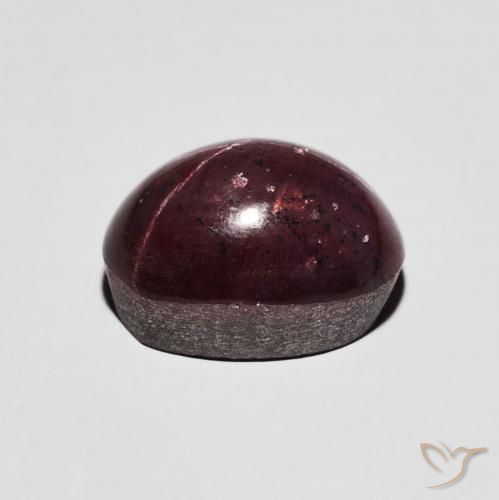 Granato stellato Rosso scuro naturale da 7.19 ct, Ovale, Opaco