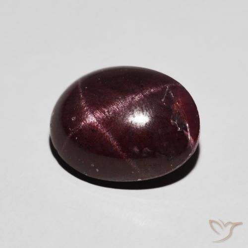 Granato stellato Rosso scuro naturale da 6.48 ct, Ovale, Opaco