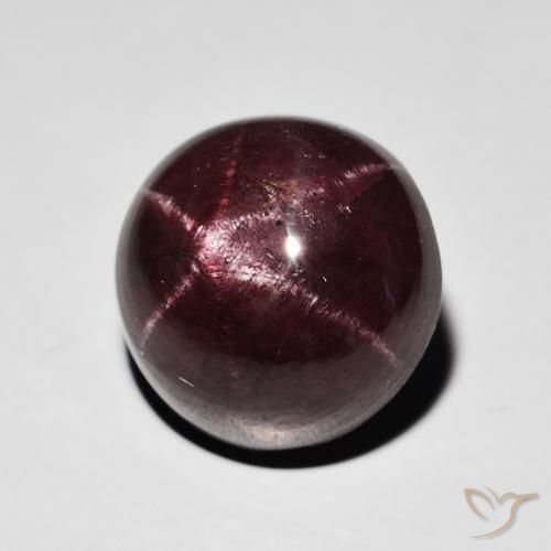 Granato stellato Rosso mogano naturale da 11.67 ct, Rotondo, Opaco