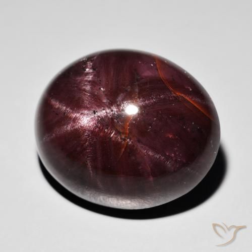 Granato stellato Rosso scuro naturale da 39.09 ct, Ovale, Opaco