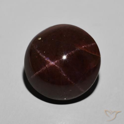 Granato stellato Rosso scuro naturale da 14.41 ct, Rotondo, Opaco