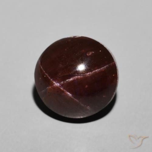 Granato stellato Rosso scuro naturale da 6.50 ct, Rotondo, Opaco