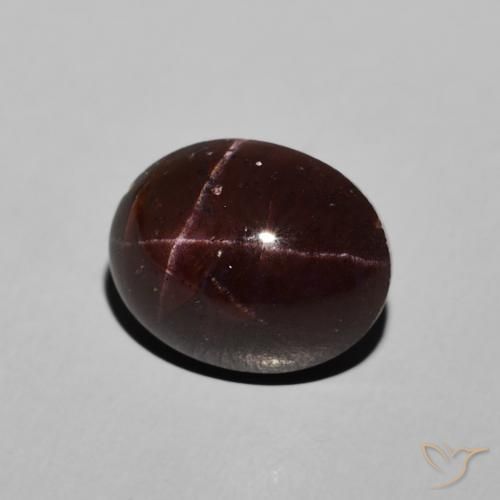 Granato stellato Rosso scuro naturale da 6.48 ct, Ovale, Opaco