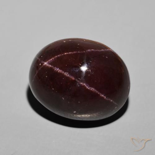 Granato stellato Rosso scuro naturale da 30.58 ct, Ovale, Opaco