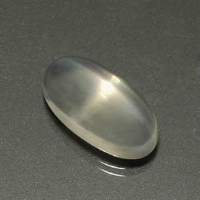 Pietra di luna stellata naturale bianco da 5,27 ct, taglio ovale, trasparente