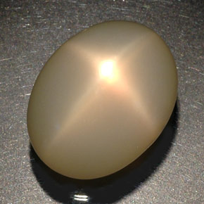 Pietra di luna stellata naturale crema da 56,38 ct, trasparente, trasparente/traslucido